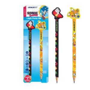 Lápis Hb c/ Borracha SONIC - LEO E LEO - BLISTER 2 UND