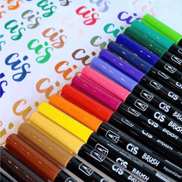 Marcador Brush Pen CIS Azul Royal - CX 6 UND