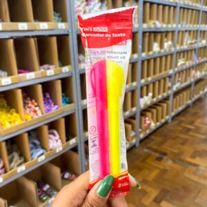 Marca Texto Neon Rosa e Amarelo c/2 Und - YINS PAPER - BLISTER