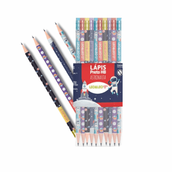 Lápis Hb c/ borracha Astronauta - LEO E LEO - 12 UND