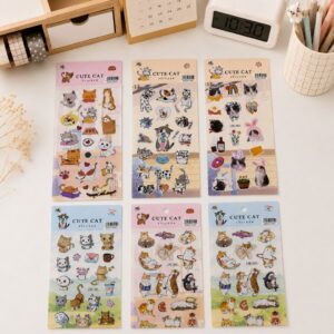 Cartela de Adesivos Gatinhos Fofos - IMPORTADO - UND