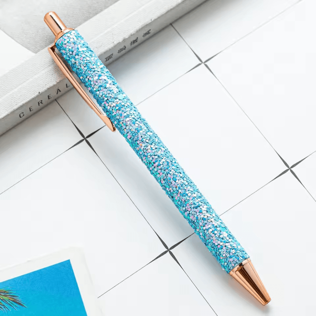 Caneta Metálica LUXO Glitter Pedrinhas - IMPORTADO - UND SORTIDA