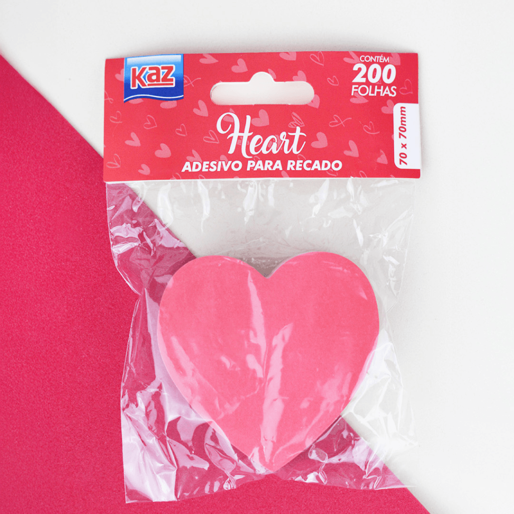 Bloco Adesivo Heart 70 x 70 mm c/ 200 Folhas - KAZ - UND