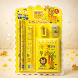 Kit Escolar Meu Zoológico 6 Peças - FOFY - BLISTER