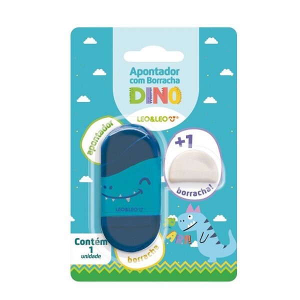 Apontador c/ Borracha Pets LEO E LEO - Blister 1 Und