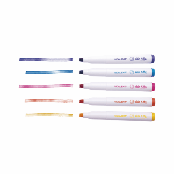 Caneta Hidrocor 3 Linhas Hello kitty Estojo c/5 Cores LEO E LEO - BLISTER