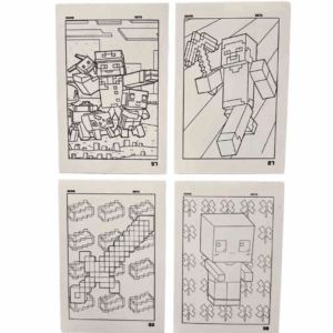 Card Surpresa para Colorir Minecraft 4 Und - 10 PACOTES