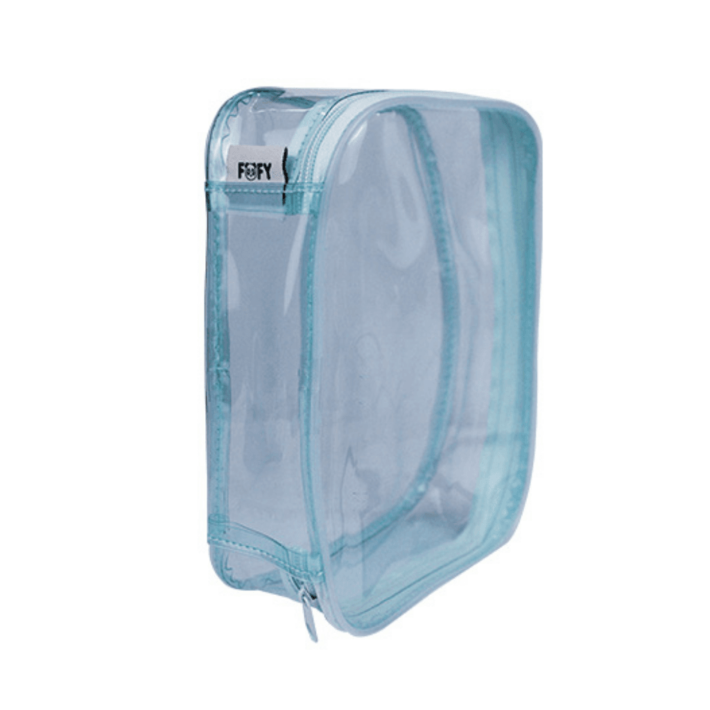 Estojo Porta Objetos Transparente Clean AZUL - FOFY - UND