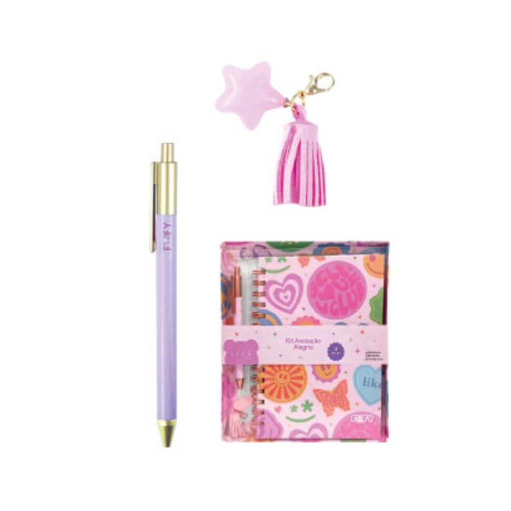 KIT Caixa Presenteável Anotações ALEGRIA 3 Peças - FOFY - UND
