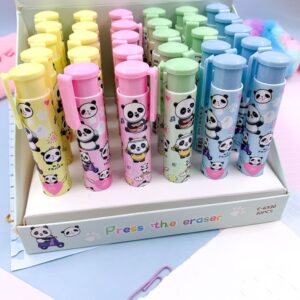Borracha Fofa Retrátil Panda - 4 Und