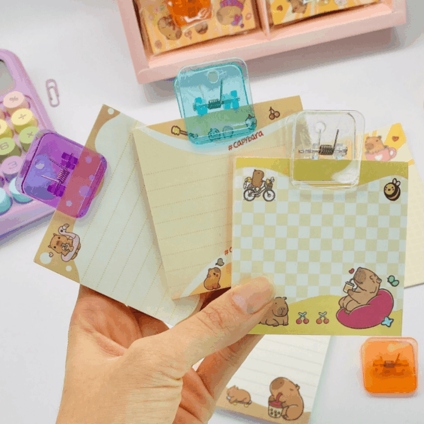 Bloco de Notas Capivara c/ Prendedor Cristal - Cx 16 UND