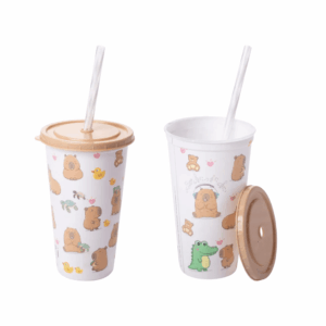 Copo Refri c/ Canudo Capivara 500 ml - PLASÚTIL - UND