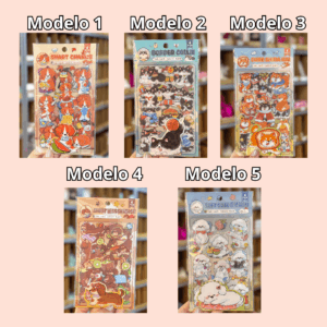 Pacote c/ 4 Cartelas Adesivo Cachorrinho Cute - IMPORTADO - UND