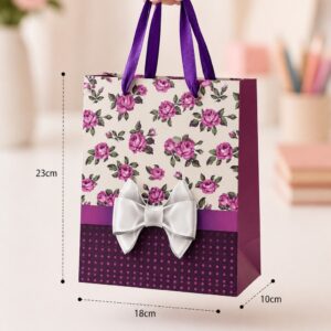 Embalagem Sacola P/ Presente Flores e Laço P 18x23x10cm - KAZ - UND