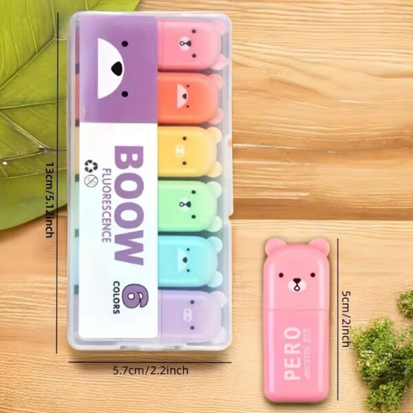 Marca Texto Ursinho boow 6 Cores
