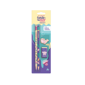 Kit Escolar Fundo do Mar 4 Peças - LEO E LEO - BLISTER
