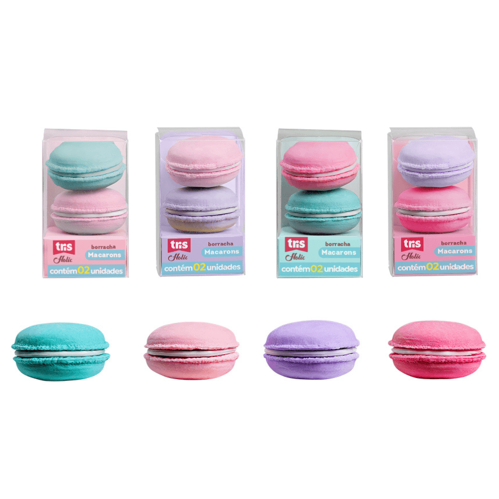 Borracha Macaron Holic Docinhos c/ Cheirinho - TRIS - CX 24 UND