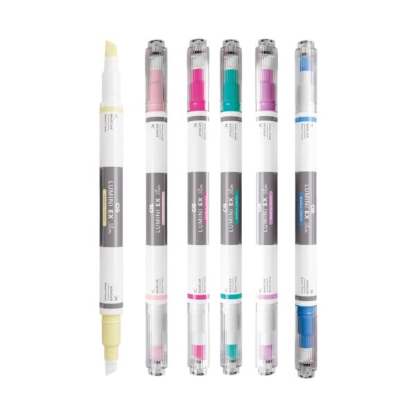 Marca Texto 2 Pontas Lumini EX Slim CIS - KIT 6 UND