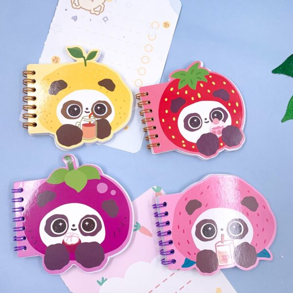 Mini Caderno Aramado Panda Frutinhas