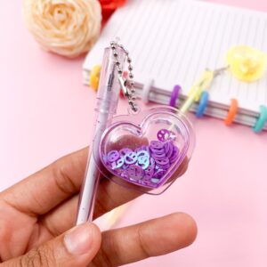 Caneta Fofa Coração Cristal Pingente - PACOTE 6 UND