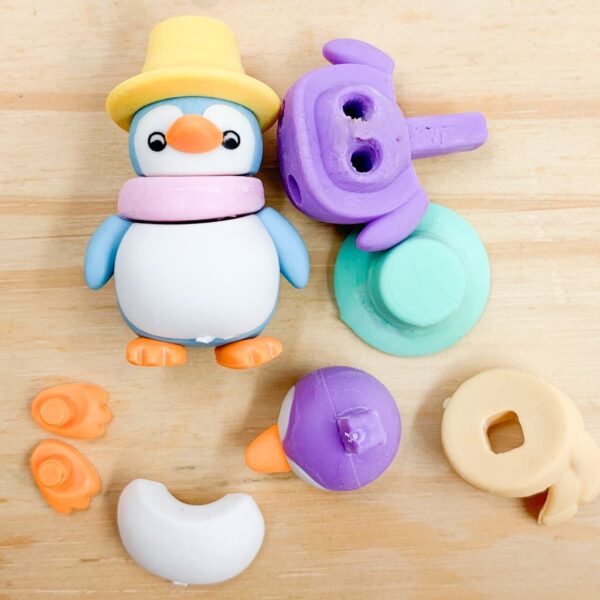 Borracha Fofa 3D Pinguim - PACOTE 6 UND