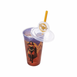 Copo Refri c/ Pin Mulher-Maravilha Sortidos 500ml - PLASÚTIL - UND