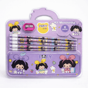 Kit Escolar Menininha 6 Peças - FOFY - BLISTER