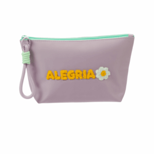 Necessaire c/ Alça Letra Plush Lilás ALEGRIA 15x25x7cm - FLORIE - UND