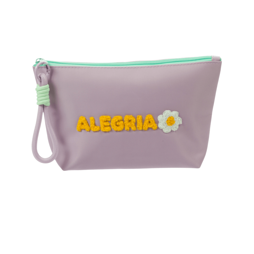 Necessaire c/ Alça Letra Plush Lilás ALEGRIA 15x25x7cm - FLORIE - UND