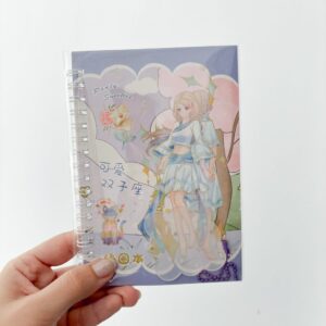 Caderninho de Adesivos Aramado c/ Chaveiro Anime Diy Sortido