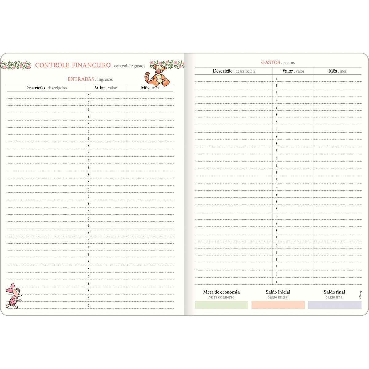 Planner Agenda Grampeado 17,8 x 25,4 cm URSINHO POOH - TILIBRA - UND