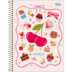 Caderno Universitário Espiral Flores CHARME 1 M 80 Fls - TILIBRA - UND