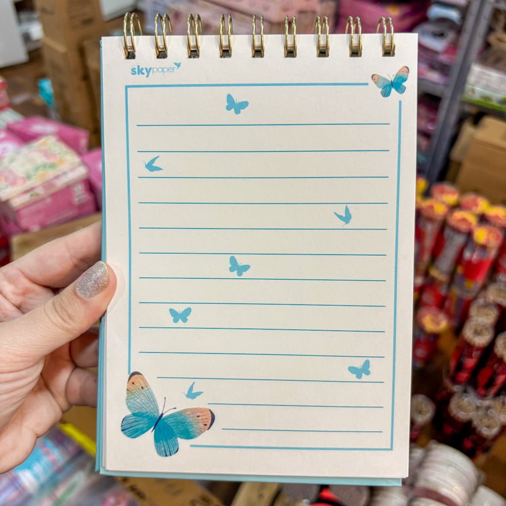 Caderno de Anotações Jardim das Borboletas 12,7x18cm 80 Fls - SKYPAPER - UND