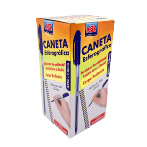 Caneta Esferográfica 1.0 mm Azul Glossy KAZ - CX 50 UND