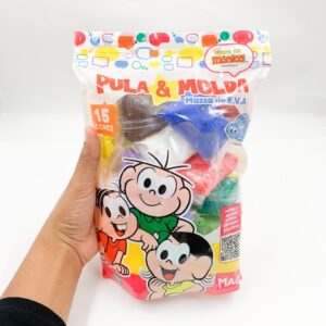 Massinha de E.V.A Pula E Molda 15 Cores E 150g  Turma da Mônica - PACOTE 15 UND