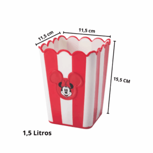 Balde de Pipoca Quadrada Minnie Disney 1,5L - PLASÚTIL - UND