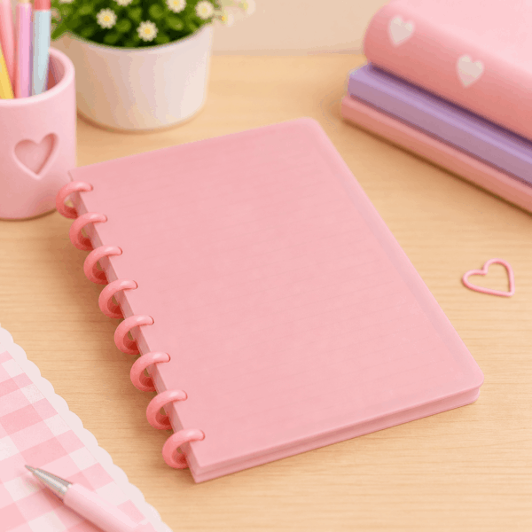 Caderno de Disco Clean ROSA A5 80 Fls /8 Discos 20x14cm - YINS PAPER - UND