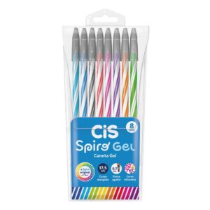 Caneta CIS Spiro Gel - BLISTER c/ 8 UND