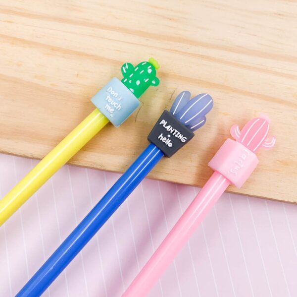 Caneta Fofa Cactus Potinho Love - Pacote 6 Und