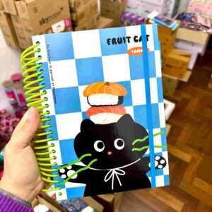 Caderno A5 Espiral Pautado Gato Curioso 15,4 x 21,2cm 160 folhas - UNISO - UND