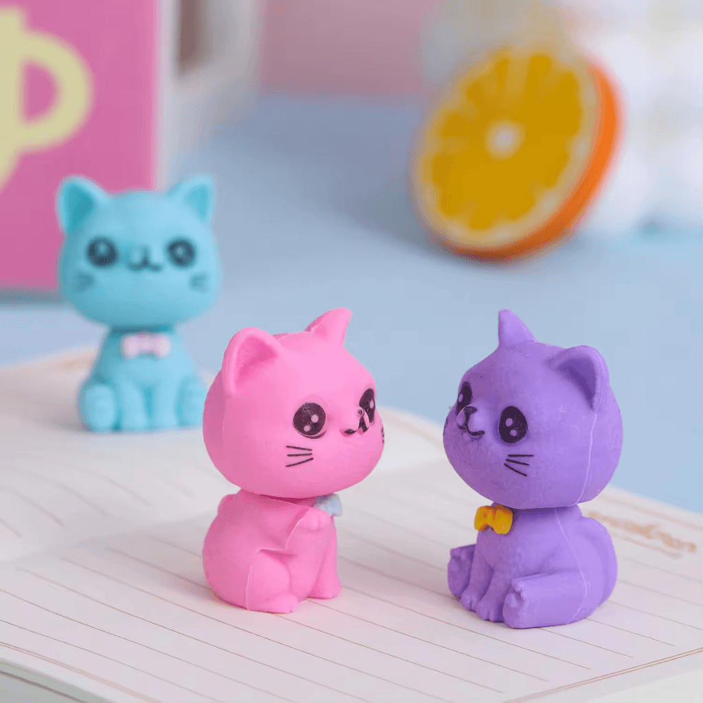 Borracha Fofa 3D PONTEIRA Gatinho - IMPORTADO - PACOTE 6 UND