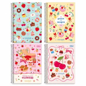Caderno Universitário Espiral Flores CHARME 1 M 80 Fls - TILIBRA - UND