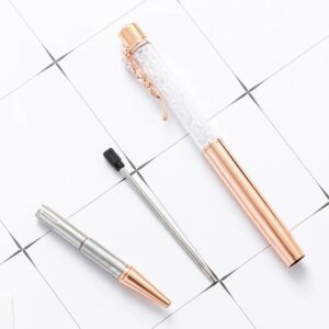 Caneta Luxo Metálica Flores - Kit 4 Und