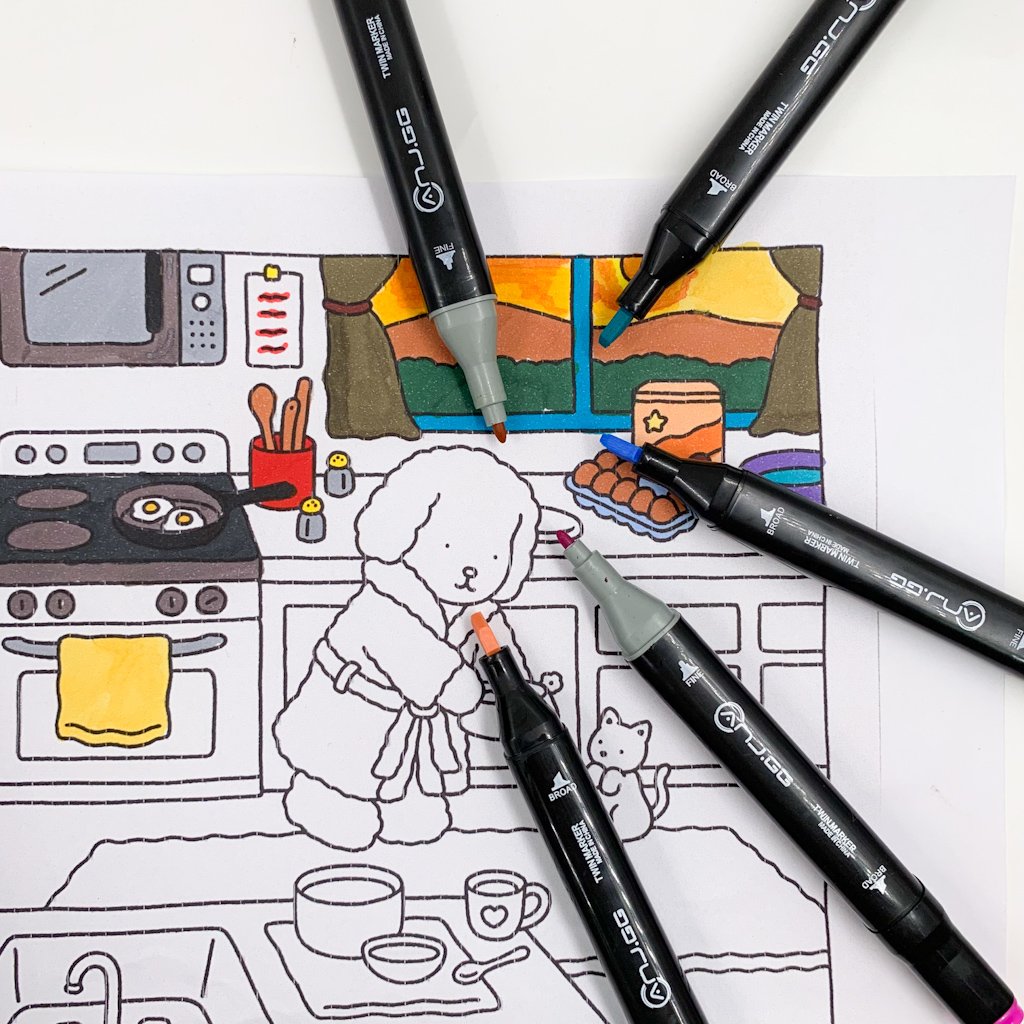 Caneta TOUCH Marcador Ponta Dupla PARA COLORIR - MALETA 204 CORES