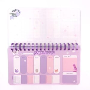 Planner de Mesa com Espiral Gatinhos 23,2x12,2cm
