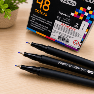 Caneta Fine Liner Color 0.4mm 48 CORES - IMPORTADO - CX 48 UND