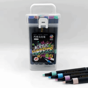 Marcador ACRÍLICO para COLORIR - MALETA Transparente 24 CORES