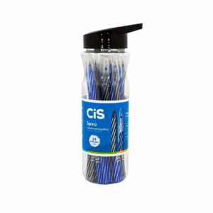 Caneta Esferográfica 0.7mm Spiro Azul/Preta - CIS - POTE 24 UND