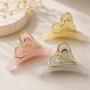 Presilha Piranha LOVE coração 6 cm - IMPORTADO - PACOTE 6 UND