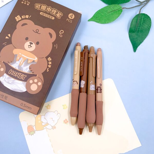 Caneta Esferográfica Apagável Premium Ursinho Honey - Cx 4 Und